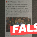 (Video) “‘¡Abajo Joe Biden!’ Obama no pudo hacer frente a la multitud mientras hablaba de los Demócratas en un mitin en Detroit”: #Falso