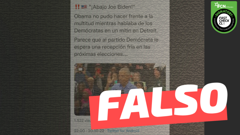 Read more about the article (Video) “‘¡Abajo Joe Biden!’ Obama no pudo hacer frente a la multitud mientras hablaba de los Demócratas en un mitin en Detroit”: #Falso