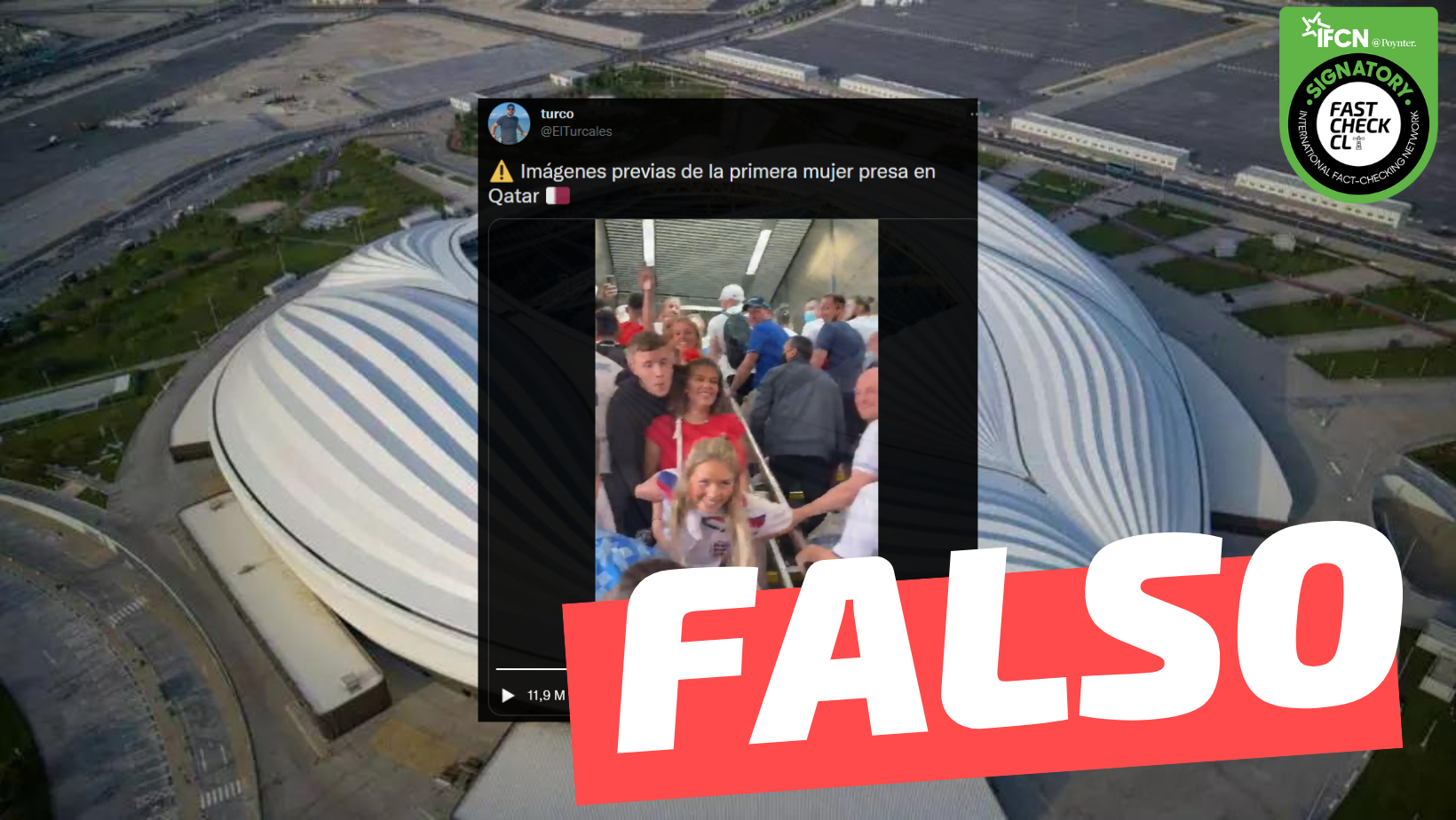 You are currently viewing (Video) “Imágenes previas de la primera mujer presa en Qatar”: #Falso