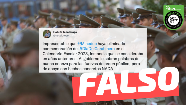 Read more about the article “Desde el Ministerio de Educación han enviado el Calendario Escolar para el año 2023, en el cual vemos que se ha eliminado el día del Carabinero”: #Falso