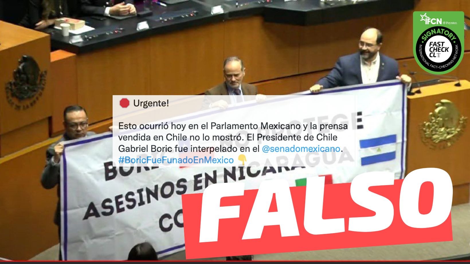 You are currently viewing “El Presidente de Chile Gabriel Boric fue interpelado en el Senado mexicano”: #Falso