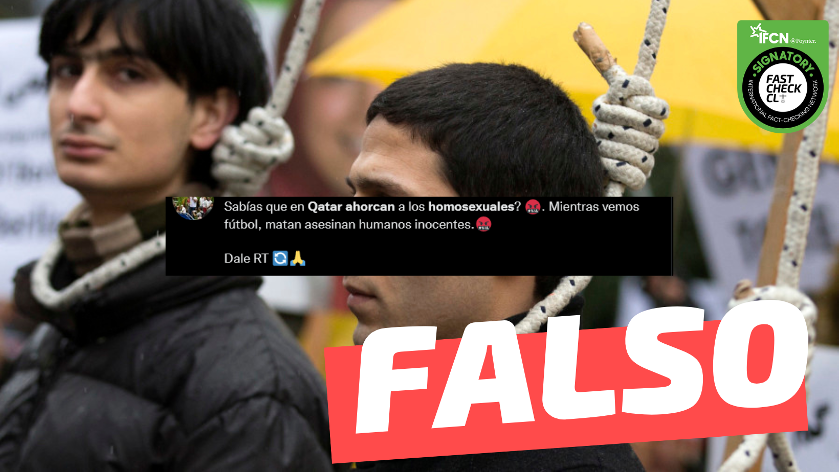 You are currently viewing (Imagen) “En Qatar, después de ver un partido, puedes ver gratis como ahorcan a los homosexuales”: #Falso
