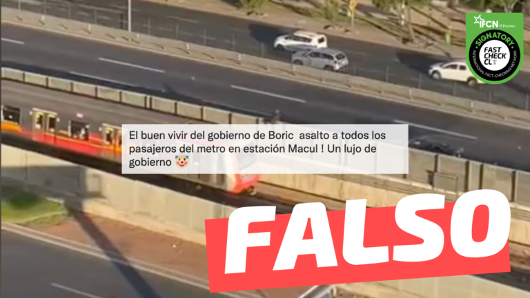 Read more about the article (Video) “Delincuentes paran el Metro cerca de Estaci贸n Macul y roban celulares a todos sus pasajeros”: #Falso