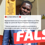 “Comunidad haitiana en Chile exige ser parte del proceso constituyente: ‘Hemos aportado con nuestro conocimiento y tecnología a este país'”: #Falso