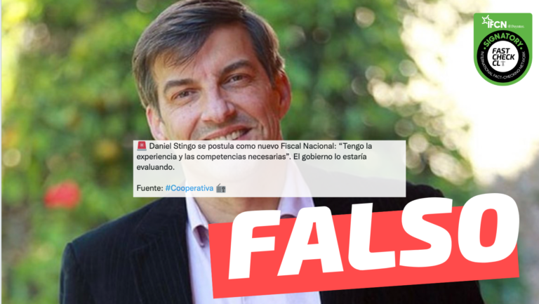 Read more about the article “Daniel Stingo se postula como nuevo Fiscal Nacional: ‘tengo la experiencia y competencias necesarias’. El gobierno lo estaría evaluando”: #Falso