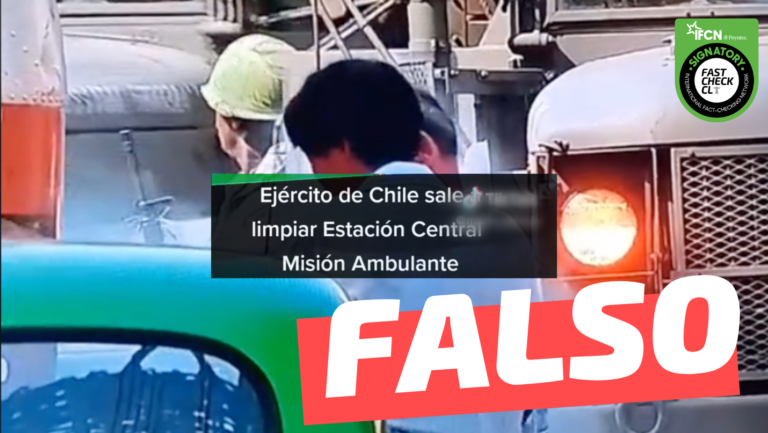 Read more about the article (Video) “Ejército de Chile sale a limpiar Estación Central”: #Falso