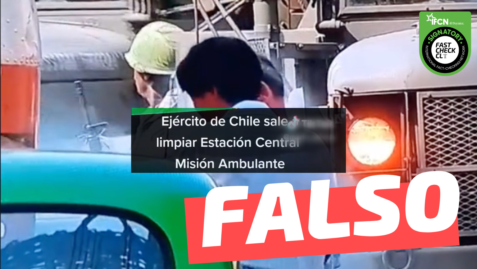 You are currently viewing (Video) “Ejército de Chile sale a limpiar Estación Central”: #Falso