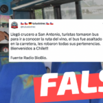 “Llegó crucero a San Antonio, turistas tomaron bus para ir a conocer la ruta del vino, el bus fue asaltado en la carretera, les robaron todas sus pertenencias”: #Falso
