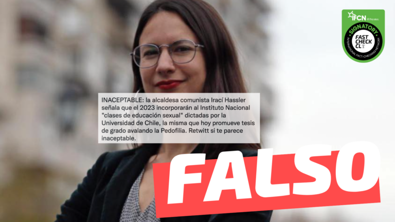 Read more about the article “INACEPTABLE: la alcaldesa comunista Irací Hassler señala que el 2023 incorporarán al Instituto Nacional ‘clases de educación sexual’ dictadas por la Universidad de Chile”: #Falso