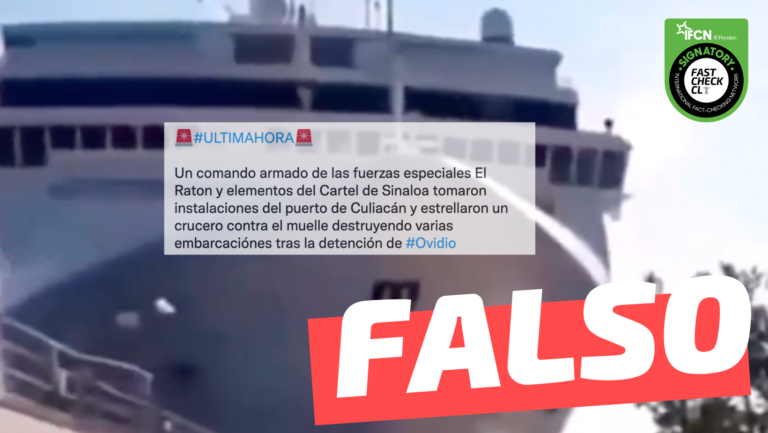 Read more about the article (Video) “Cartel de Sinaloa (…) estrelló un crucero contra el muelle destruyendo varias embarcaciones, tras la detención de Ovidio”: #Falso