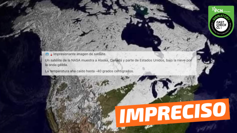 Read more about the article (Imagen) “Un satélite de la NASA muestra a Alaska, Canadá y parte de Estados Unidos, bajo la nieve por la onda gélida”: #Impreciso