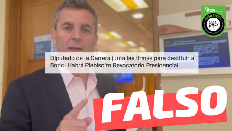 Read more about the article (Video) “Diputado de la Carrera junta las firmas para destituir a Boric. Habr谩 Plebiscito Revocatorio Presidencial”: #Falso