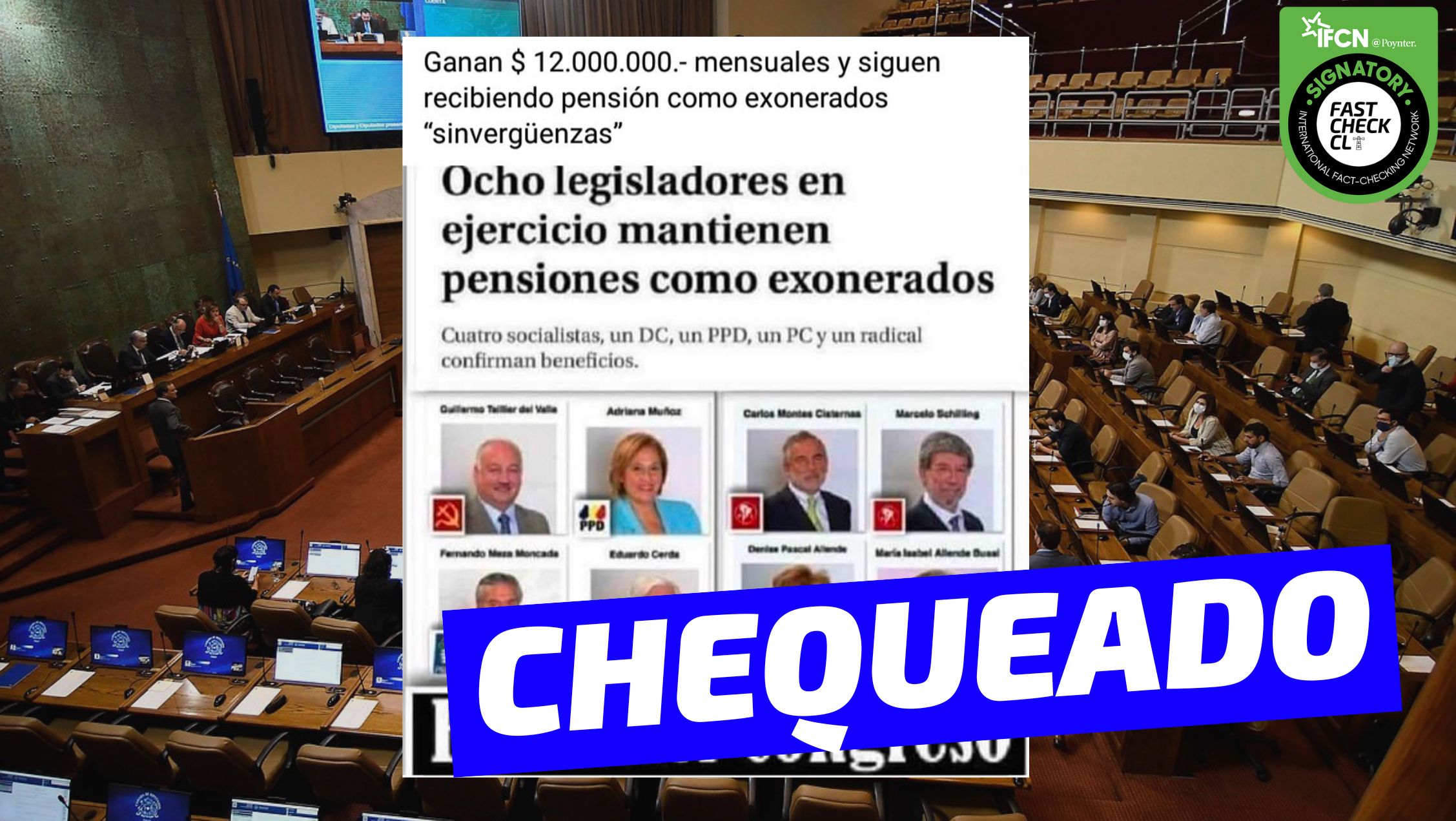 You are currently viewing Imagen de los ocho legisladores que mantienen pensiones como exonerados políticos: #Chequeado