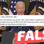 (Video) Joe Biden: “Se han visto varios objetos voladores (…) el FBI me ha informado que existe una gran posibilidad de que se trate de visitantes de naturaleza extraterrestre”: #Falso