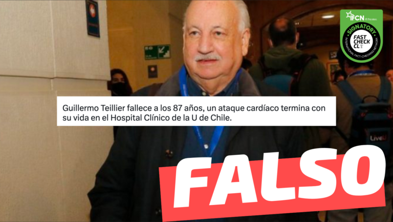 Read more about the article “Guillermo Teillier fallece a los 87 años, un ataque cardíaco termina con su vida en el Hospital Clínico de la U. de Chile”: #Falso