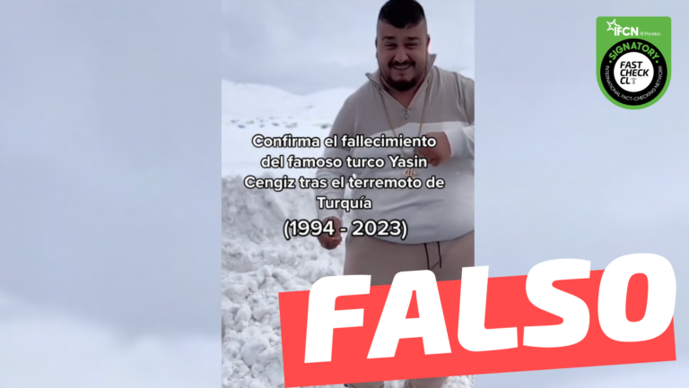 Read more about the article “Confirman el fallecimiento del famoso turco Yasin Cengiz tras el terremoto de Turquía”: #Falso