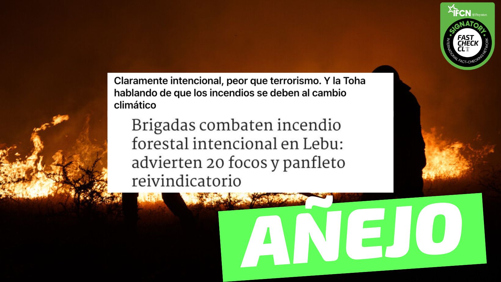 You are currently viewing (Imagen) “Brigadas combaten incendio forestal en Lebu: advierten 20 focos y panfleto reivindicatorio”: #Añejo