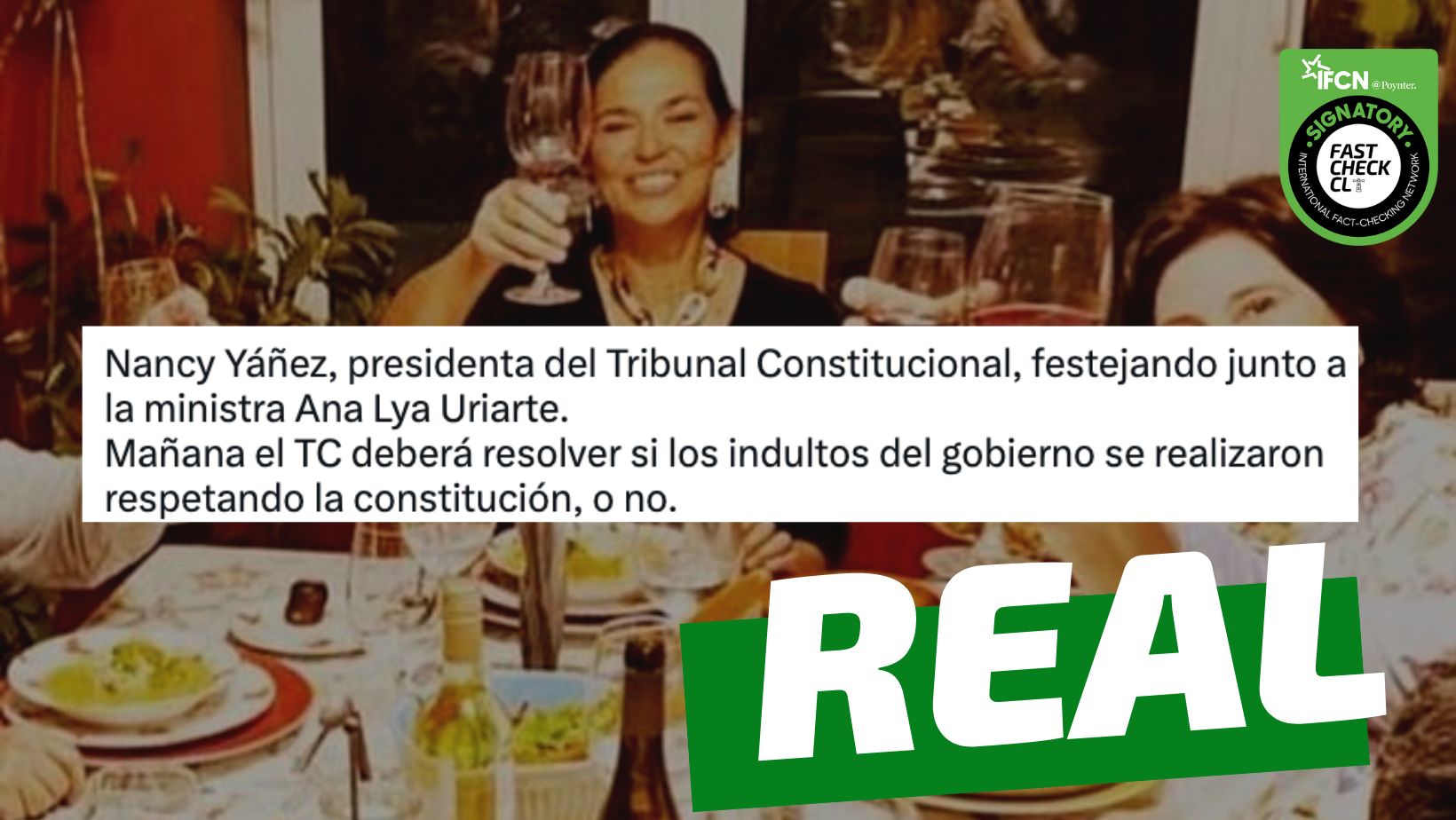 You are currently viewing (Imagen) “Nancy Yáñez, presidenta del Tribunal Constitucional, festejando junto a la ministra Ana Lya Uriarte”: #Real