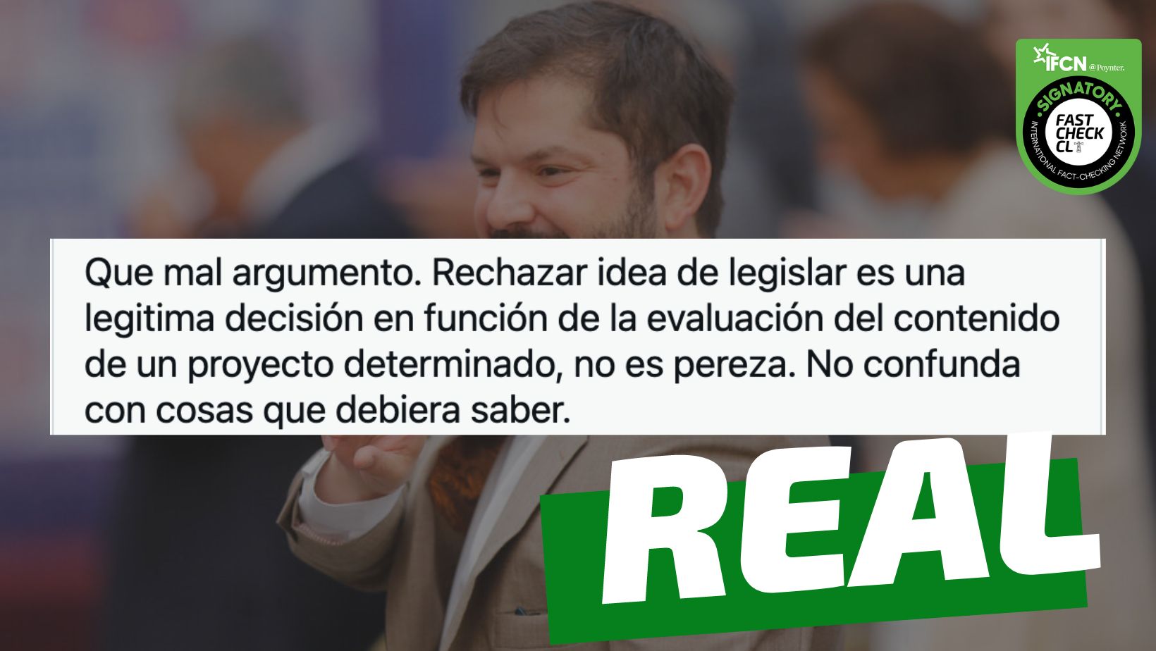 You are currently viewing Gabriel Boric en 2019: “Rechazar idea de legislar es una legítima decisión en función de la evaluación del contenido de un proyecto, no es pereza”: #Real