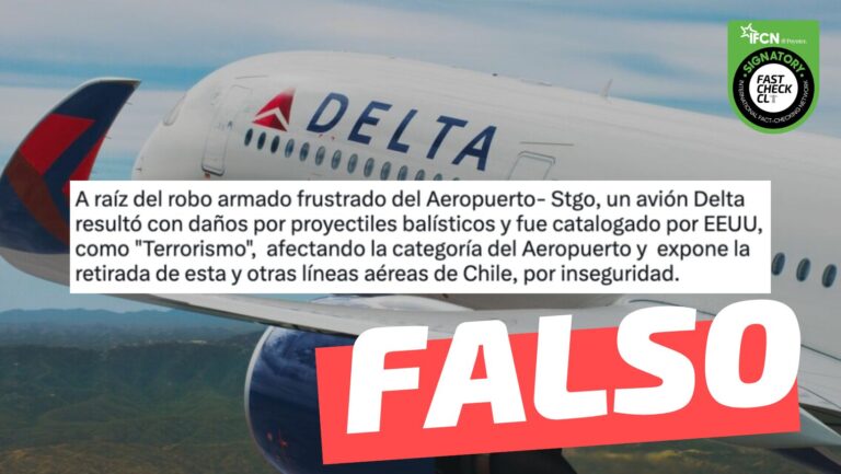 Read more about the article “A ra铆z del robo armado frustrado del Aeropuerto- Santiago, un avi贸n Delta result贸 con da帽os por proyectiles bal铆sticos”: #Falso