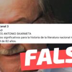 A los 82 años falleció Antonio Skármeta, Premio Nacional de Literatura : #Falso