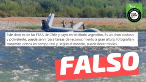 Read more about the article (Imagen) “Este dron es de las FF.AA. de Chile y cayó en territorio argentino”: #Falso