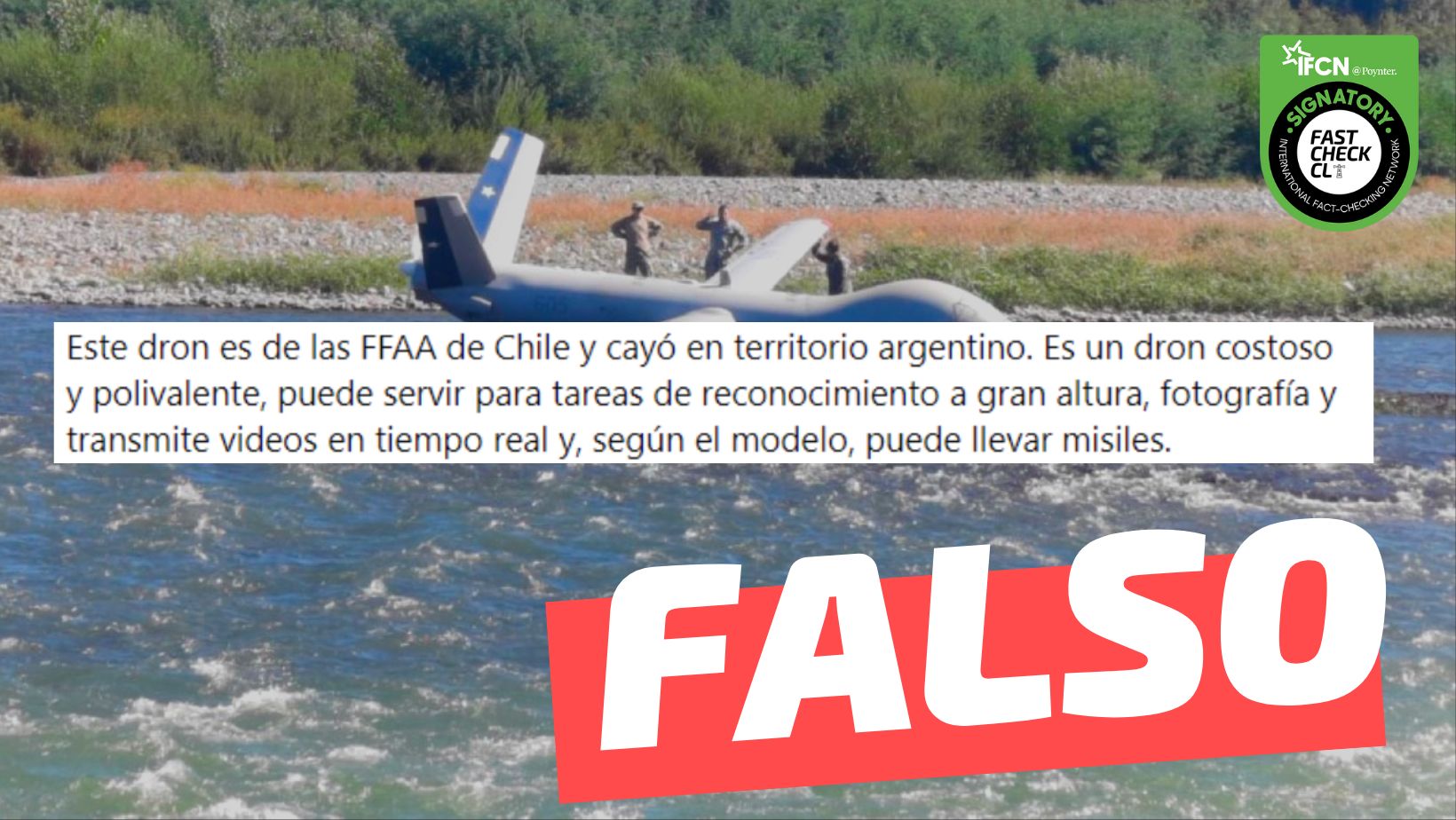 You are currently viewing (Imagen) “Este dron es de las FF.AA. de Chile y cay贸 en territorio argentino”: #Falso