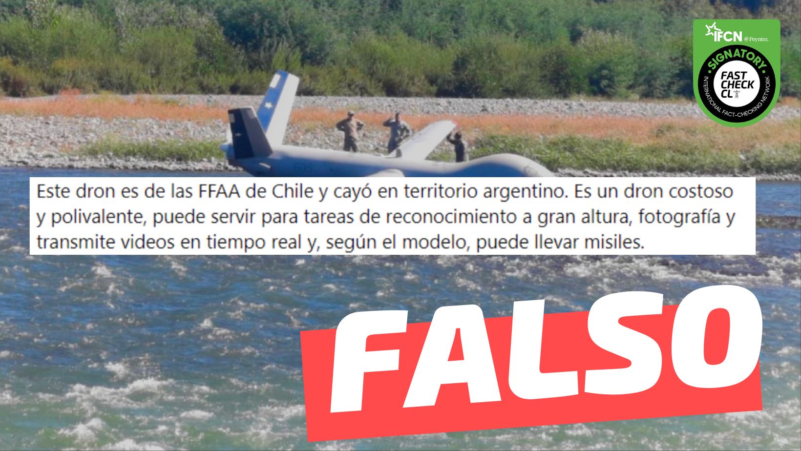 You are currently viewing (Imagen) “Este dron es de las FF.AA. de Chile y cayó en territorio argentino”: #Falso