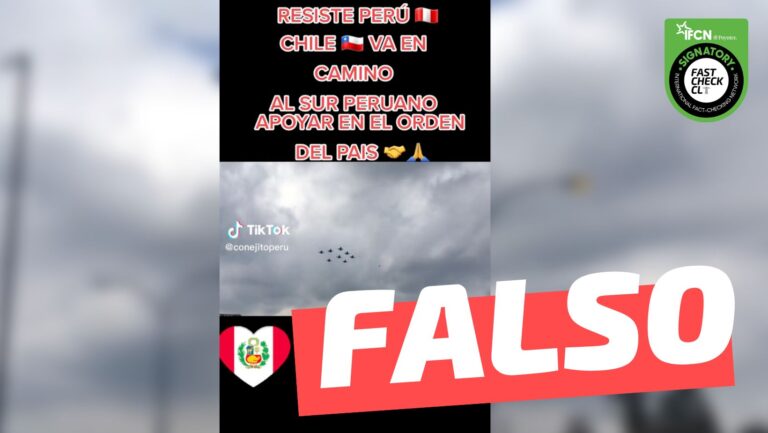 Read more about the article Video muestra aviones chilenos en camino “al sur peruano a apoyar en el orden del país”: #Falso