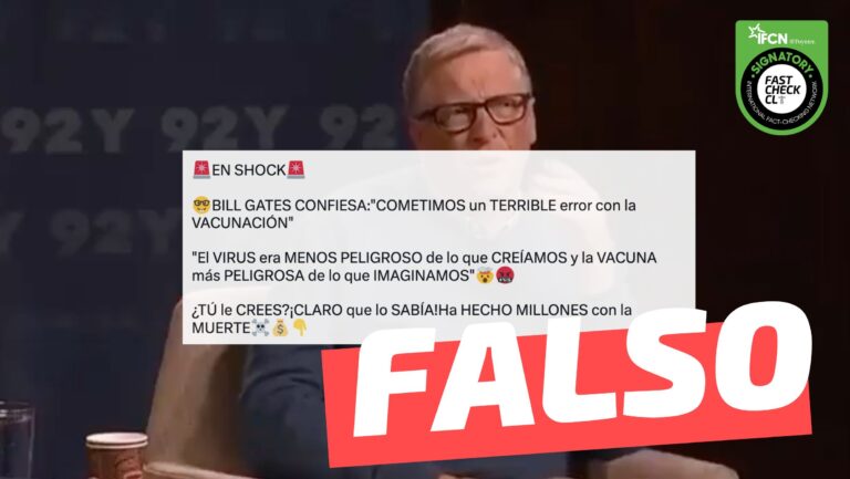 Read more about the article (Video) Bill Gates confiesa: “Cometimos un terrible error con la vacunación (…)”: #Falso