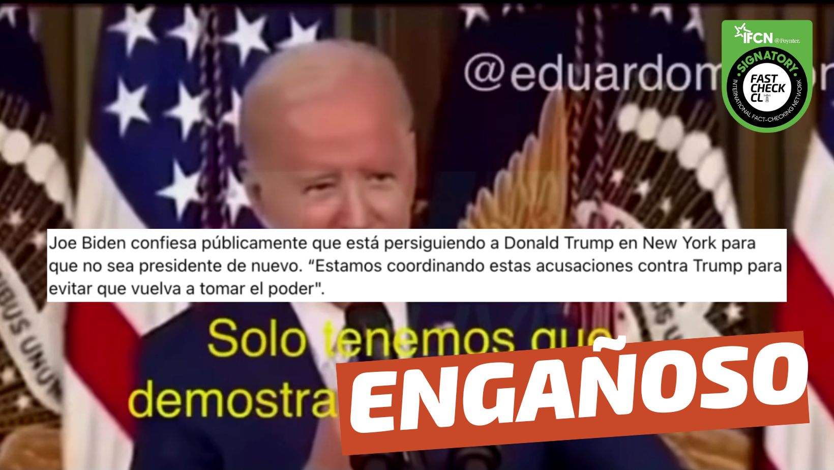 You are currently viewing (Video) “Joe Biden confiesa públicamente que está persiguiendo a Donald Trump en New York para que no sea presidente de nuevo”: #Engañoso