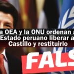 “La OEA y la ONU ordenan al Estado peruano liberar a Castillo y restituirlo”: #Falso