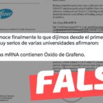 (Imagen) “Pfizer reconoce finalmente lo que dijimos (…). Las vacunas mRNA contienen óxido de grafeno”: #Falso