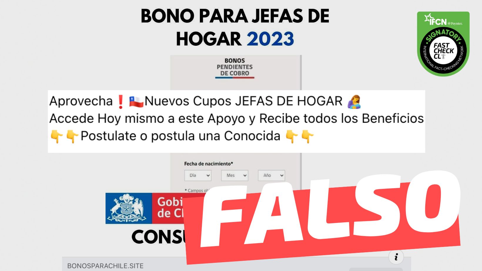 You are currently viewing Gobierno de Chile entrega “bono para jefas de hogar”: #Falso