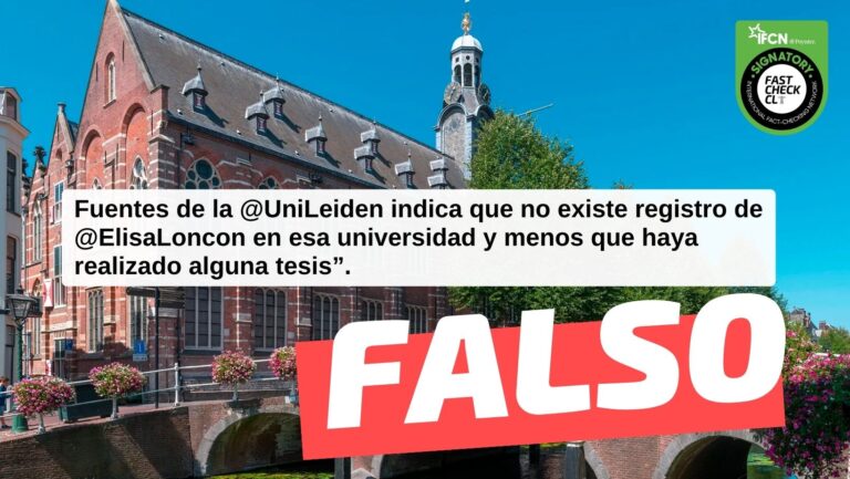 Fuentes de la @UniLeiden indica que no existe registro de @ElisaLoncon en esa universidad y menos que haya realizado alguna tesis”.