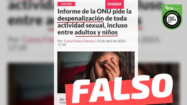Read more about the article “Informe de la ONU pide despenalizaci贸n de la pedofilia y el lobby LGBTIQ+ en toda actividad sexual”: #Falso
