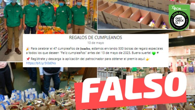 Read more about the article (Concurso) “Para celebrar el 47掳 cumplea帽os de Jumbo, estamos enviando 500 bolsas de regalo especiales a todos los que deseen”: #Falso