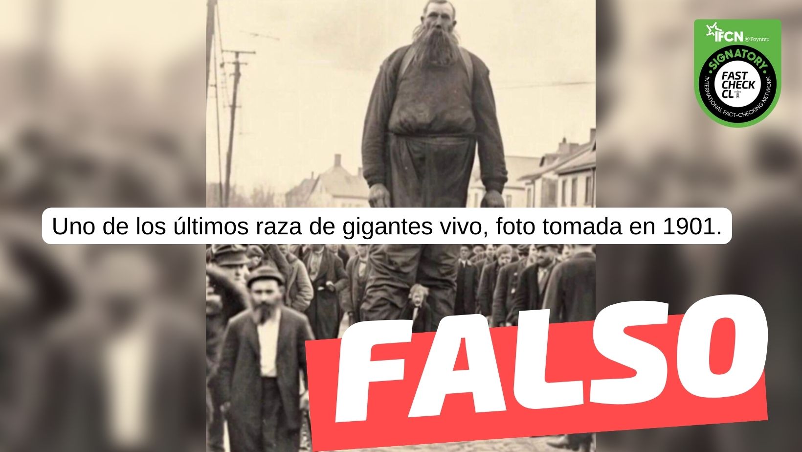 Uno de los últimos raza de gigantes vivo, foto tomada en 1901.