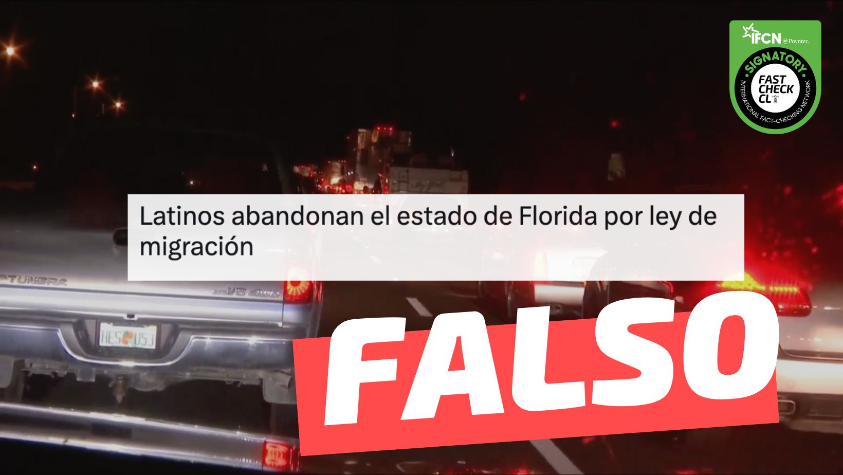 You are currently viewing (Video) “Latinos abandonan el estado de Florida por ‘ley de migración’”: #Falso
