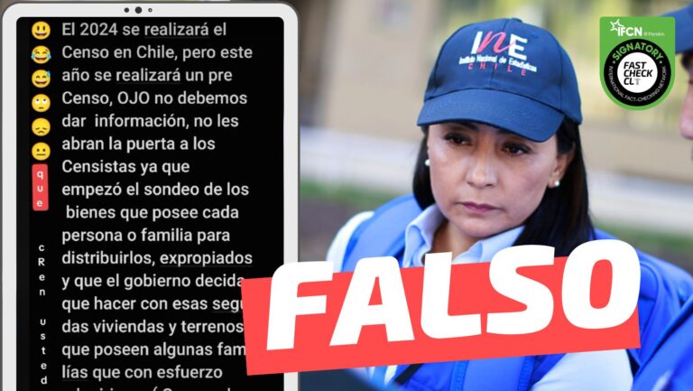 Read more about the article El Censo es un “sondeo de los bienes que posee cada persona o familia para distribuirlos y expropiarlos”: #Falso