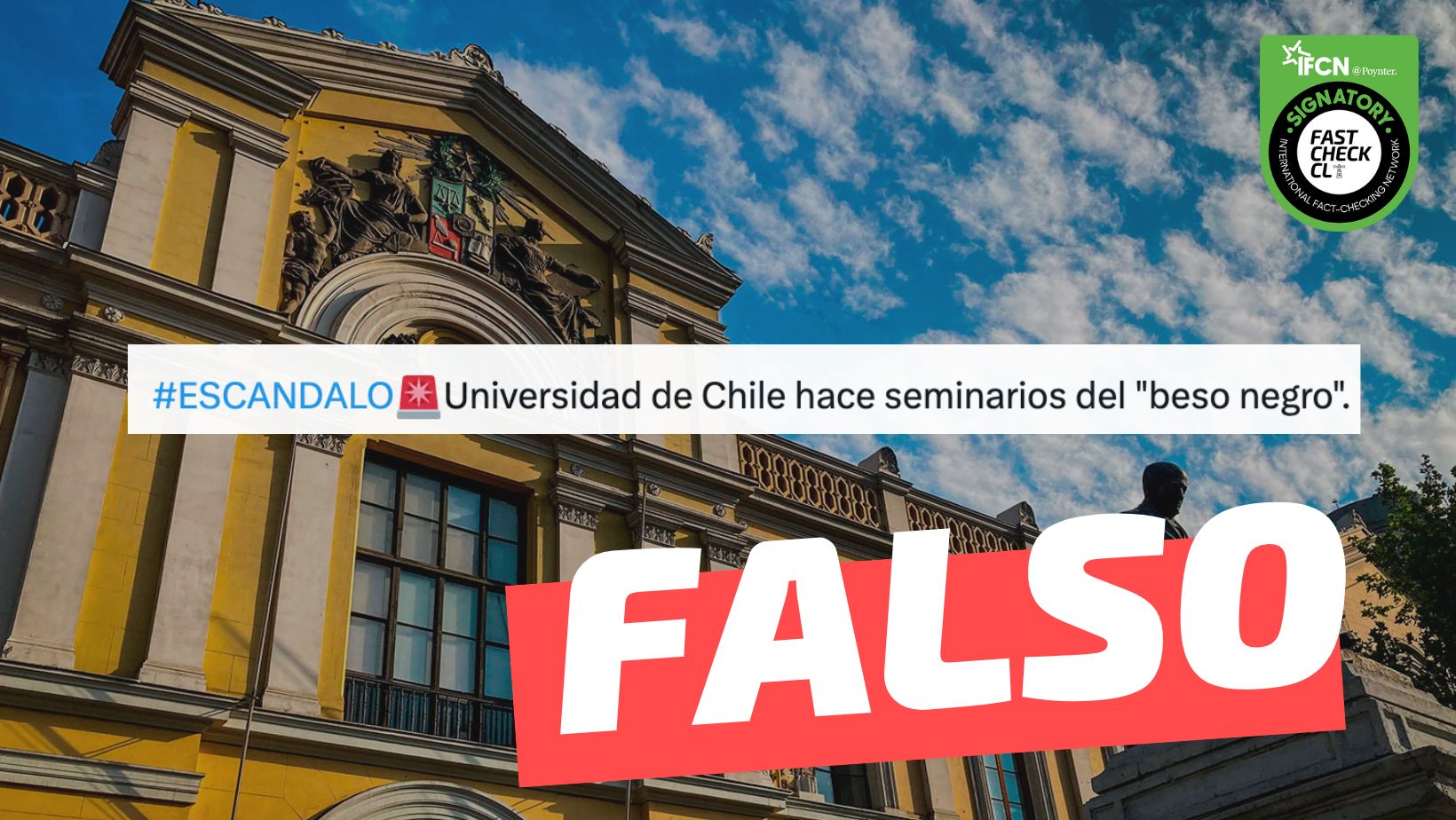 You are currently viewing “Universidad de Chile hace seminarios del ‘beso negro'”: #Falso