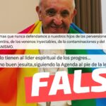 (Imagen) Papa Francisco posando con la bandera LGTBIQ+: #Falso