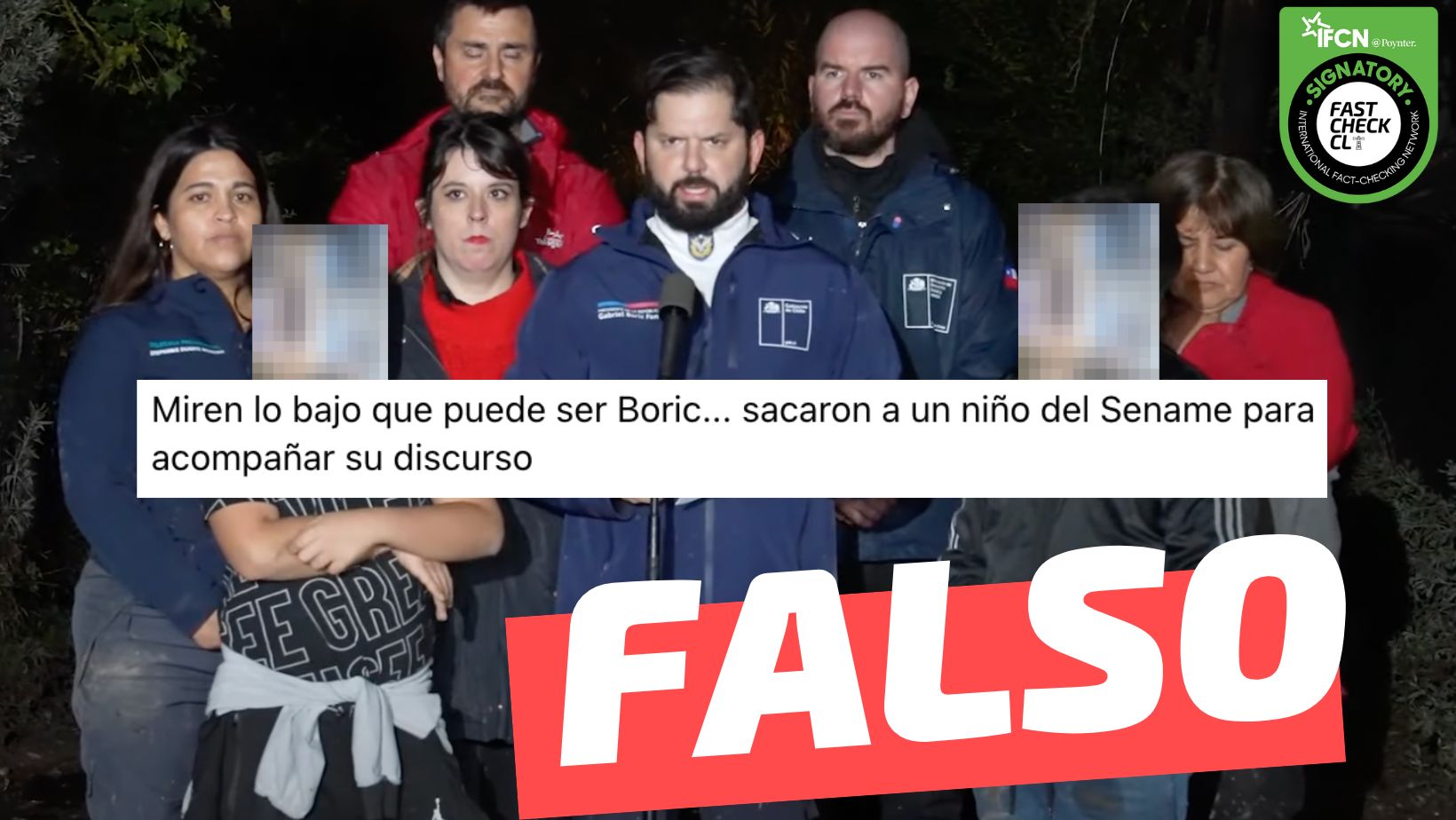 You are currently viewing (Imagen) “Miren lo bajo que puede ser Boric…sacaron a un niño del Sename para acompañar su discurso”: #Falso