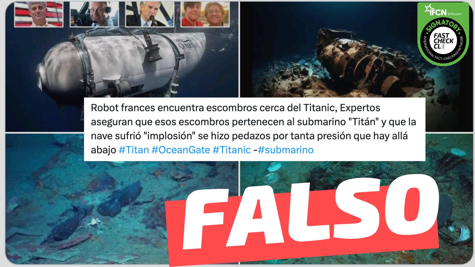 You are currently viewing (Imagen) “Esos escombros pertenecen al submarino ‘Titán'”: #Falso