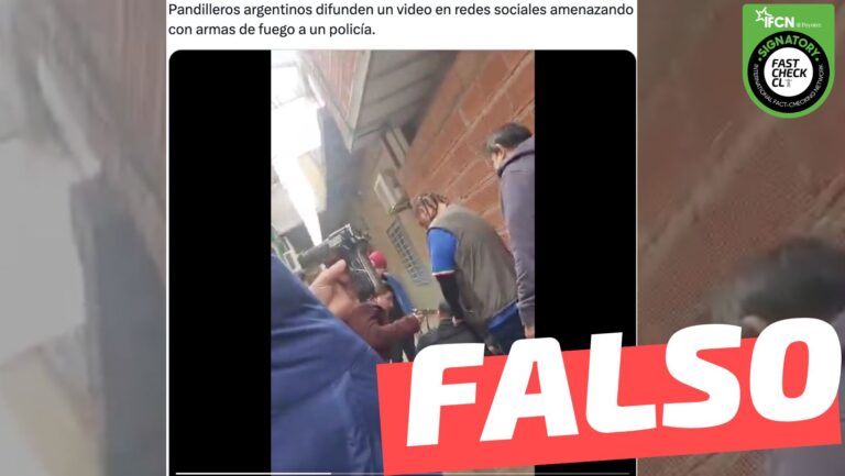 Read more about the article “Pandilleros argentinos difunden un video en redes sociales amenazando con armas de fuego a un policÃ­a”: #Falso