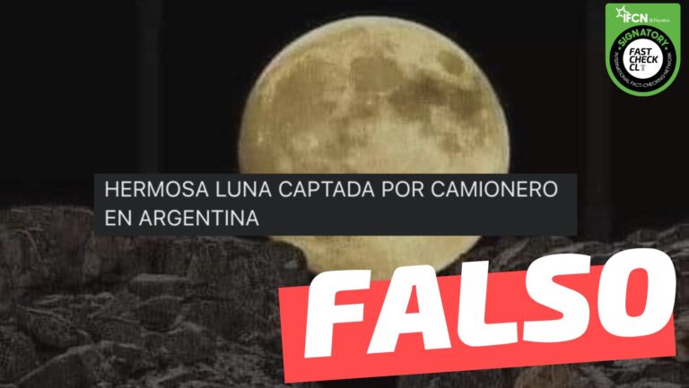 Read more about the article (Imagen) “Hermosa luna captada por camionero en Argentina”: #Falso