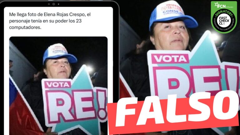 Read more about the article (Imagen) Elena Rojas Crespo, republicana que recibió los 23 computadores robados: #Falso
