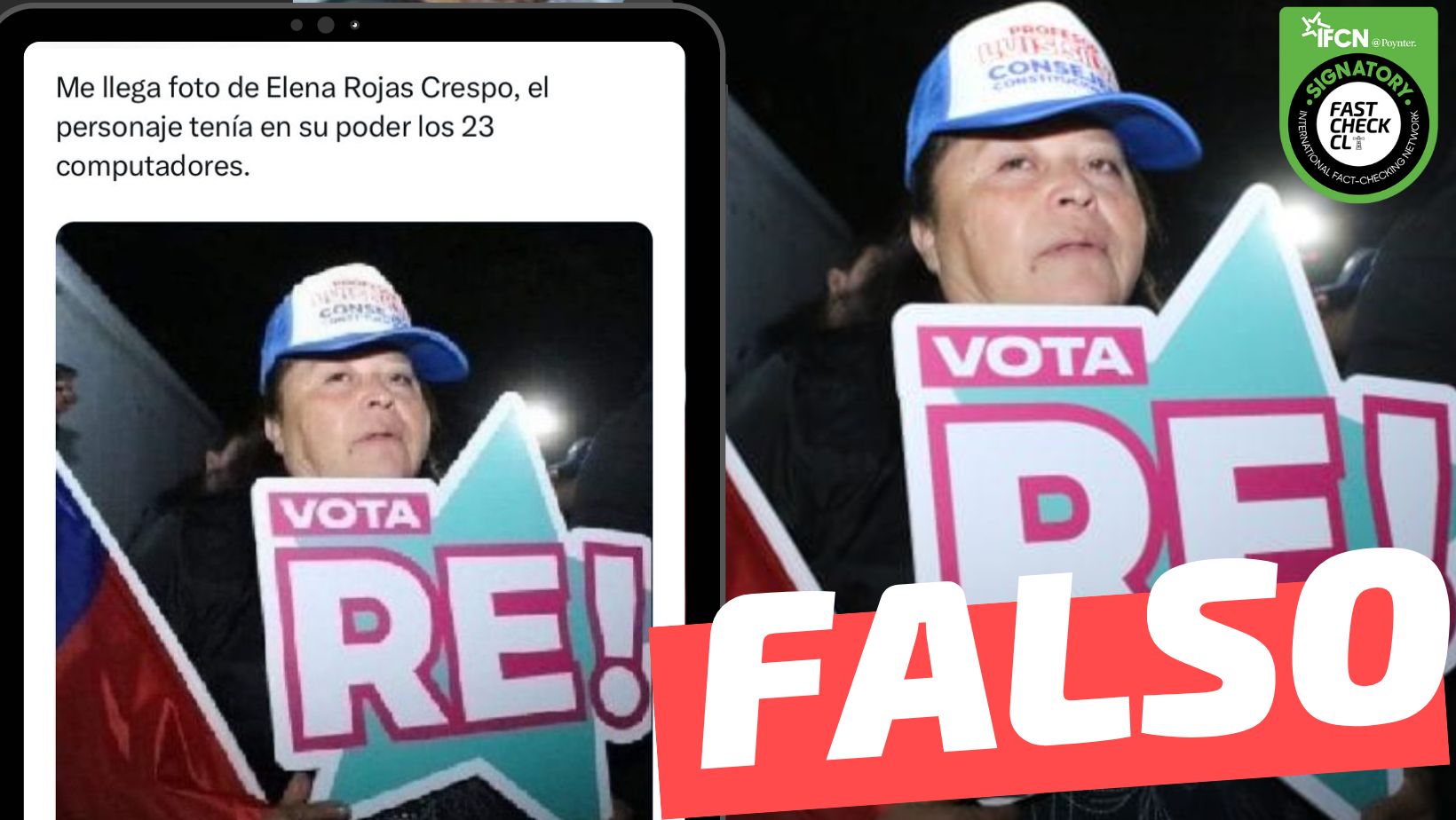You are currently viewing (Imagen) Elena Rojas Crespo, republicana que recibió los 23 computadores robados: #Falso