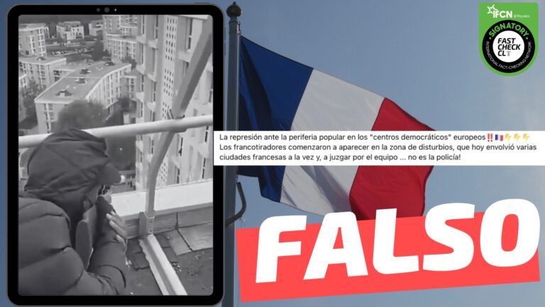 Read more about the article (Video) “Los francotiradores comenzaron a aparecer en la zona de disturbios, que hoy envolvi贸 varias ciudades francesas a la vez”: #Falso