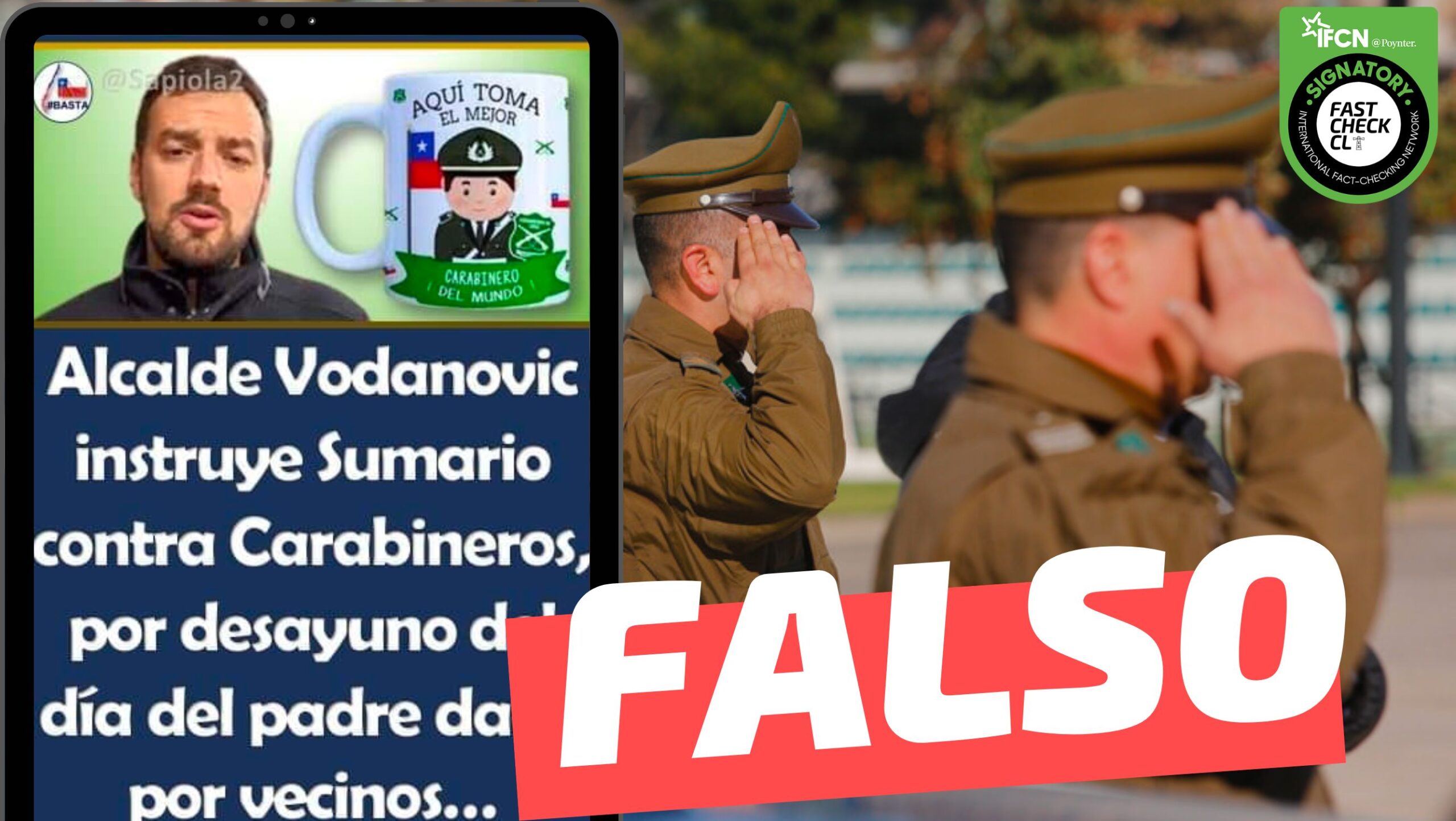 You are currently viewing “Alcalde Vodanovic instruye sumario contra Carabineros, por desayuno del día del padre dado por vecinos”: #Falso